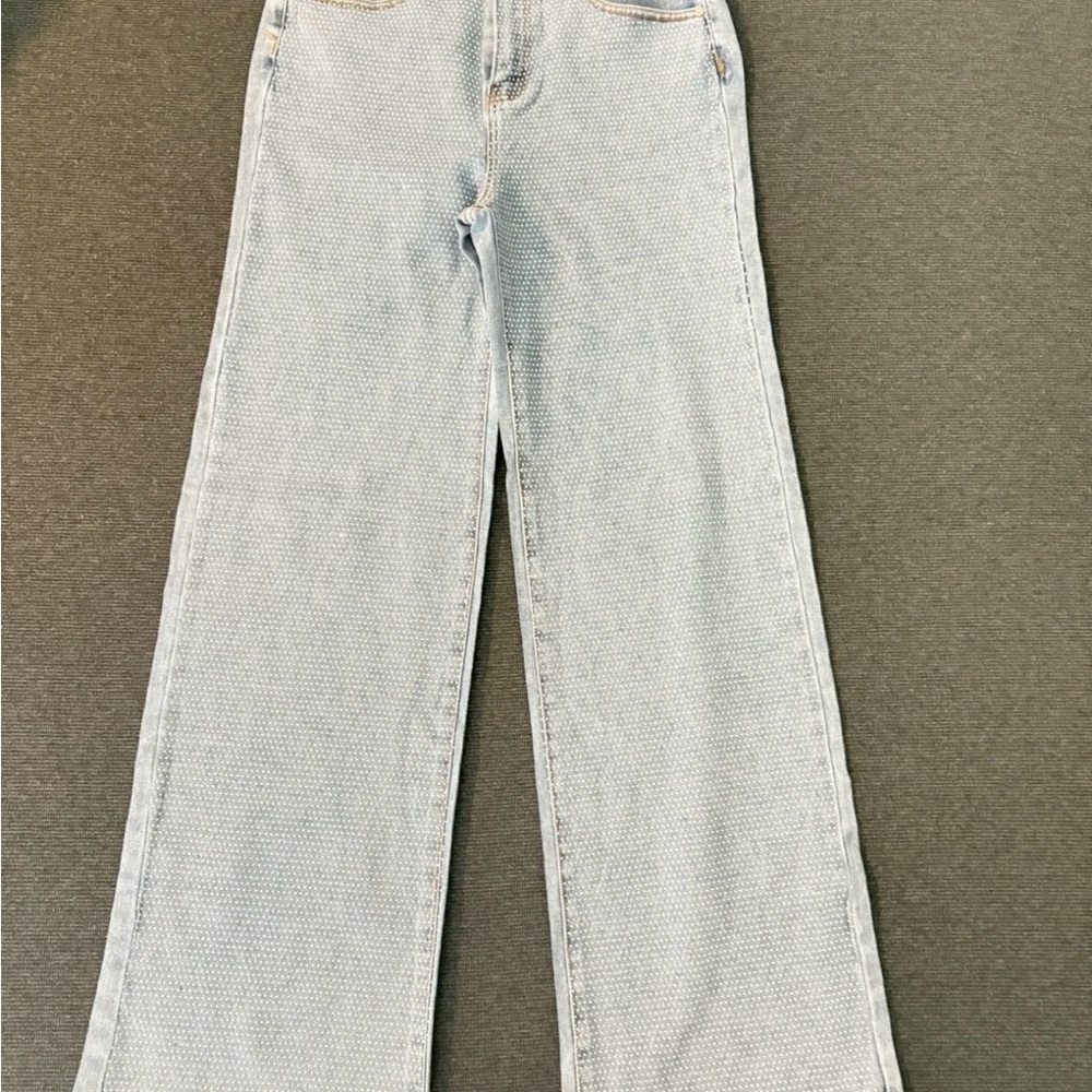 Women's Light Blue Wide-Leg Jeans - Casual Flare